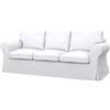 Soferia Fodera di ricambio compatibile per EKTORP PIXBO divano letto a 3 posti, tessuto Eco Leather White, bianco