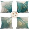 Zoulile Federe Cuscini Divano 70x70 cm Set di 4 blu Cuscini per Divano moderno Cuscini da Esterno in impermeabili Lino Cuscini Decorativi Con Cerniera Invisibile per Divano Soggiorno Ufficio Auto Regali Decor