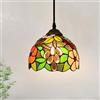 XINYASEE Tiffany Lampada a sospensione, Vintage Deco Vetro lampadari,E27 Plafoniera regolabile in altezza,Lampadario Tiffany per Sospensione Soggiorno Cucina Camera da letto Loft Cafe Balcone (A)