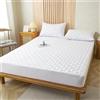 Odot Trapuntati Lenzuola Coprimaterasso con Angoli, Impermeabile Extra Profondo Morbido Elastica Proteggi Coprimaterasso per Letto Singolo Matrimoniale King Size (Bianco,100x200+28cm)