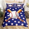 Loussiesd Set di biancheria da letto con copripiumino da baseball, con palline 3D, per ragazze, bambini, donne, giochi di baseball, atleta, copriletto competitivo per letto singolo