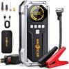 WHZOHCAR Avviatore Emergenza per Auto 150PSI Compressore 8000A Booster Avviamento Auto 12V Booster Avviamento Moto Con LCD Jump Starter Cavi Di Ponticello Estesi Carica Rapida Torcia a LED Avviatore Booster