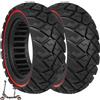 VOLOHAS 9x3,0-5,5 Pneumatici Completi per Kukirin G2 Pro, Zero 10 X, Dualtron Eagle Pro, Pneumatici di Ricambio in Gomma Piena, Fuoristrada, Solidi e Resistenti Alle Forature (Rosso 2 Pezzi)