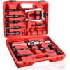 BOOMSTART 16 Pezzi Estrattore Cuscinetti Interni, 5-58 mm Estrattori per Cuscinetti Interno con Martello, Estrattore per Rimozione di Cuscinetto Ciechi Conico di Ruota Moto Auto Cambio Bici (Rosso)