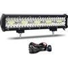 Willpower Barra LED 38cm 17 Pollici 300W Fari LED 12V 24V Combo Fascio Spot e Inondazione Faretti LED Faro da Lavoro LED Barra Luci LED per Fuoristrada Auto Trattore Camion 4x4 Barca ATV con Cablaggio