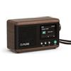 Pure Classic Mini Radio Digitale Portatile DAB+ e FM con Bluetooth 5.3, Batteria da 15 ore, Schermo a colori da 2,4, Cinghia di trasporto, Nero Caffè/Noce, Compatto e leggero