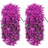 UXORSN 2 Pezzi Fiori Artificiali da Appendere Fiori Finti Pianta Artificiale da Esterno Bouganvillea Fiori Artificiali Resistente ai Raggi UV Fiori Finti per Decorazioni Giardino Balcone, Viola