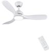 CJOY Ventilatore da Soffitto Bianco, 42 Pollici Ventilatore da Soffitto con Luce e Telecomando, Silenzioso Reversibile DC 3 ABS, 3 Temperature di Colore, 6 Velocità, LED Dimmerabile, Modalità Sleep