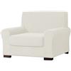 EBETA 2-Pezzi Copridivano Copripoltrona Jacquard, Fodere copridivano coprisedia, Elasticizzato Sofa Cover Coprisofà, Poltrona 1 Posto (Bianco Avorio, 85-115 cm)