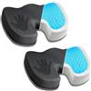 EcoNour Cuscino per Coccige in Memory Foam | Sollievo da Dolore Sciatico e Coccige | Cuscino Ortopedico Ergonomico Antiscivolo in Gel per Sedia da Ufficio | Confezione da 2