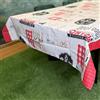Perla Italia Perla, Tovaglia Rettangolare 140 x 240 cm, Copritavolo Cotone 80% 12 Posti, Elegante Tovaglia Moderna per Giardino Cucina Soggiorno Tavolo da Pranzo (Rosso)