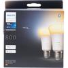 Philips Hue White Ambiance Lampadina LED Smart, Bluetooh, Attacco E27, 6W, Dimmerabili, Luce Bianca da Calda a Fredda, Bianco, confezione da 2