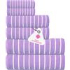 CASA COPENHAGEN Ecstaic Asciugamani 6 Pezzi Set - Viola rosato, 600 g/m², 2 Asciugamani da Bagno, 2 Asciugamani, 2 Salviette in Morbido Cotone Egiziano per Bagno, Cucina e Doccia