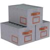 OUTBROS Jeans Organizer Armadio, 3 Pezzi Impilabile Cubi Cassetti, Pieghevole Divisori Contenitori, Scatole Portaoggetti con 7 Scomparti, per Pantaloni, Coperta, Maglione, Grigio
