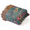 Wotcsil Plaid Coperta Floreale Boho in Cotone per Divano Coperta Singolo Boho Copriletto Boho Chic Coperta Boho Motivo a Foglie Floreali Copridivano Con Frange, Verde, 150x200cm