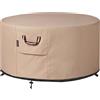 QH.Home Fire Pit Cover rotonda - 40 pollici 44 pollici Heavy Duty 900D Strong Tear-Resistant and UV Resistant and Waterproof and Fading Resistant Material Polyester Outdoor Firepit Covers -Wheat
