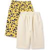 Amazon Essentials Pantaloni In Spugna Di Cotone Unisex Bimbi, Pacco da 2, Beige/Giallo Animalier, 24 mesi