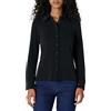 Amazon Essentials Camicia Abbottonata in Jersey Opaco dalla vestibilità Regolare Donna, Nero, S