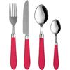 KASANOVA Set 24 posate Smooth in acciaio inox con manico magenta