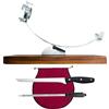 Nerthus FIH 1220 set supporto prosciutto basculante testa girevole coltello prosciutto affilatore e copri prosciutto bordeaux per tagliare prosciutto
