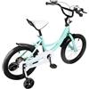 Gqouur 16 Bicicletta per bambini in lega di acciaio al carbonio verde telaio in pelle PU cuscino assorbimento urti pneumatici bambini bicicletta con ruote di supporto per 5-8 anni bambini