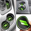 Auprite, Kit da 11 tappetini antipolvere compatibili con portabicchieri, tasche degli sportelli, consolle centrale e accessori per Dodge Challenger 2015/2016/2017/2018/2019/2020/2021/2022/2023 (verde)