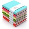 QUMENEY 6 pezzi Mini Taccuino Portatile, Diario in Colori Candy, Blocco Note Tascabile Piccolo, Blocchi Memo da Viaggio con Custodia in PU, 10,5 x 8 cm / 4 x 3 pollici, 100 Pagine, 6 Colori (Piccolo)