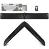 MAIDERN Supporto per tastiera lavabile in pelle PU PU pelle espandibile, pieghevole, per ufficio, casa, laptop, computer desktop (pelle PU nera)