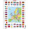 Larsen KL1 Bandiere e mappa politica dell'Europa, edizione Olandese, Puzzle Incorniciato con 70 pezzi