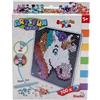 Simba 106374703 Art und Fun Unicorno, Piatto 18 x 18 cm, 700 Sequences, Penna, a Partire dai 5 Anni in su