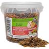 UGF Underground Food UGF - Miscela di insetti con Gammarus - 80 g in un secchio da 500 ml, cibo per ricci, cibo per gerbilli, criceti, ratti, mlucertole - vermi della farina, larve di mosca soldato nera, bachi da seta