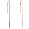 Bellitia Jewelry Orecchini Pendenti con Filettatura in Argento 925 Placcato Oro Rosa/Oro Bianco, Orecchini a Catena Lunga per Donna Orecchini Nappa a Goccia con Diamante Simulato Zirconi