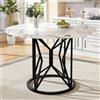 Goeria Tavolo da pranzo rotondo (100 x 100 x 76 cm), tavolo da cucina, tavolino rotondo per 4 - 6, adatto per sala da pranzo, soggiorno, gambe del tavolo in metallo, gambe geometriche, gambe nere