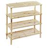 vetrine inrete Vetrineinrete® Scarpiera Orizzontale portascarpe scaffale Organizer Scarpe salvaspazio impilabile Panca in Legno 74600 (4 Ripiani)