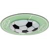 Eglo Tabara Lampadario, lampada sport calcio per la camera dei bambini, lampada da parete per bambini, lampada da soffitto in legno in verde, bianco, nero, vetro satinato, E27