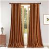 StangH Tende in velluto arancione bruciato, lunghe 228,6 cm, isolamento termico, per camera da letto, con linguetta posteriore, decorazione per la casa e la porta scorrevole, 132 x 228 cm, 2 pannelli