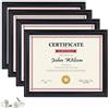 PETAFLOP Certificate Frames - Cornice portafoto da parete o da tavolo, 21 x 28 cm, confezione da 4 pezzi, colore: nero