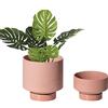 UBEE Set di 2 vasi in ceramica per piante da interni, 14 cm e 11 cm, con foro di drenaggio, set da 2, terracotta