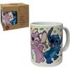 CARTOON Tazza Stitch e Angel Disney in ceramica modello mug con stampa sublimatica ciotola da colazione 325 ml per bambini