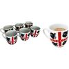 Generico Set 6 Tazzine Da Caffè Con Piattino Tazzine da Caffè senza Piattino Tazzine Sardegna Set 6 con Piatto Porcellana Ceramica in Scatola Regalo (SENZA PIATTINO)