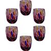 MurArt Bicchieri di Murano Set da 6 bicchieri da 250ml Collezione Onde in vetro soffiato a mano in lavorazione artigianale Made in Italy (Ametista, Shot 6pz)