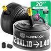 MOOVMOOV Camera d'Aria 20 Pollici - Compatibile con Pneumatici 20x1.10, 20x1 1/8, 20x1.25, 20x1.35, 20x1 3/8 e 20x1.40 - ETRTO 28-406 a 47-406 e 28-451 a 37-451 - Valvola Schrader - Confezione da 2