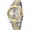 NIBOSI Orologio da polso da uomo, analogico, al quarzo, in acciaio inox, per uomo, impermeabile, business, casual, classico, con datario, A02 Gold White, Classico