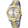 NIBOSI Orologio da polso da uomo, analogico, al quarzo, in acciaio inox, per uomo, impermeabile, business, casual, classico, con giorno e datario (oro argento W), Oro Argento W, Classico