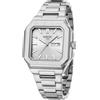 NIBOSI Orologio da uomo analogico al quarzo in acciaio inox, impermeabile, militare, per uomini, quadrato, business, classico, di design, Silver White, Classico