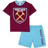 West Ham United F.C. - Pigiama da ragazzo, maglietta e pantaloncini in cotone West Ham, regalo ufficiale West Ham per ragazzi, Bordeaux, 9-10 Years