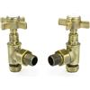 Hot Flow | Bayou Cross-Head tradizionale manuale radiatore Valvole (coppia) (ottone anticato)