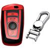 M.JVisun Morbido TPU Custodie per Chiavi Auto Per BMW Serie 1 Serie 2 Serie 3 4 Serie 5 Serie 6 7 5GT GT3 GT5 X1 X3 X4 M2 M3 M4 M5 M6 Cover Chiavi Guscio Chiave - Lucido Rosso - Metallo Portachiavi