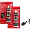 SFNN 2x85g Sigillante Motore Alte Temperature,Sigillante Resistente alla Benzina,Pasta Guarnizione Motore,Adesivo Sigillante Auto e Nautica, per Sigillare Vetri di Automobili, Motore(Rojo) (Nero)
