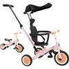 Olmitos - Triciclo evolutivo per bambini 5 in 1, bicicletta per bambini da 1 anno a 5 anni, da triciclo a bicicletta con o senza pedali, adattabile e trasformabile (Gyro + Rosa